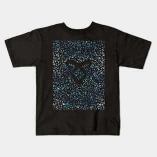 Shadowhunters rune / The mortal instruments - pattern / texture with vanishing angelic power rune (blue watercolors) - Clary, Alec, Jace, Izzy, Magnus Kids T-Shirt